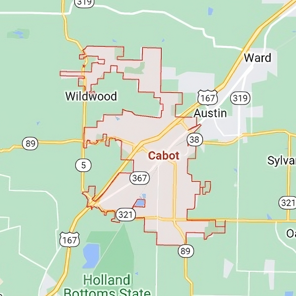 Map of Cabot Arkansas