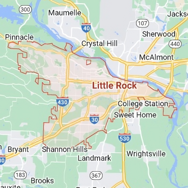 Map of Little Rock Arkansas
