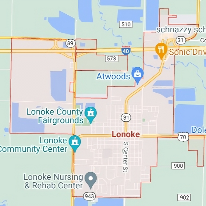 Map of Lonoke Arkansas