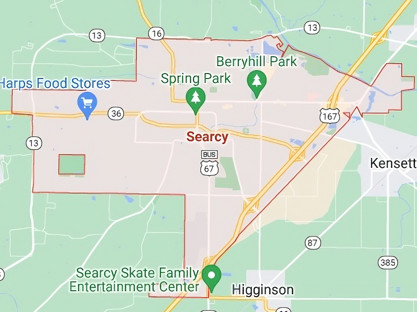 Map of Searcy Arkansas